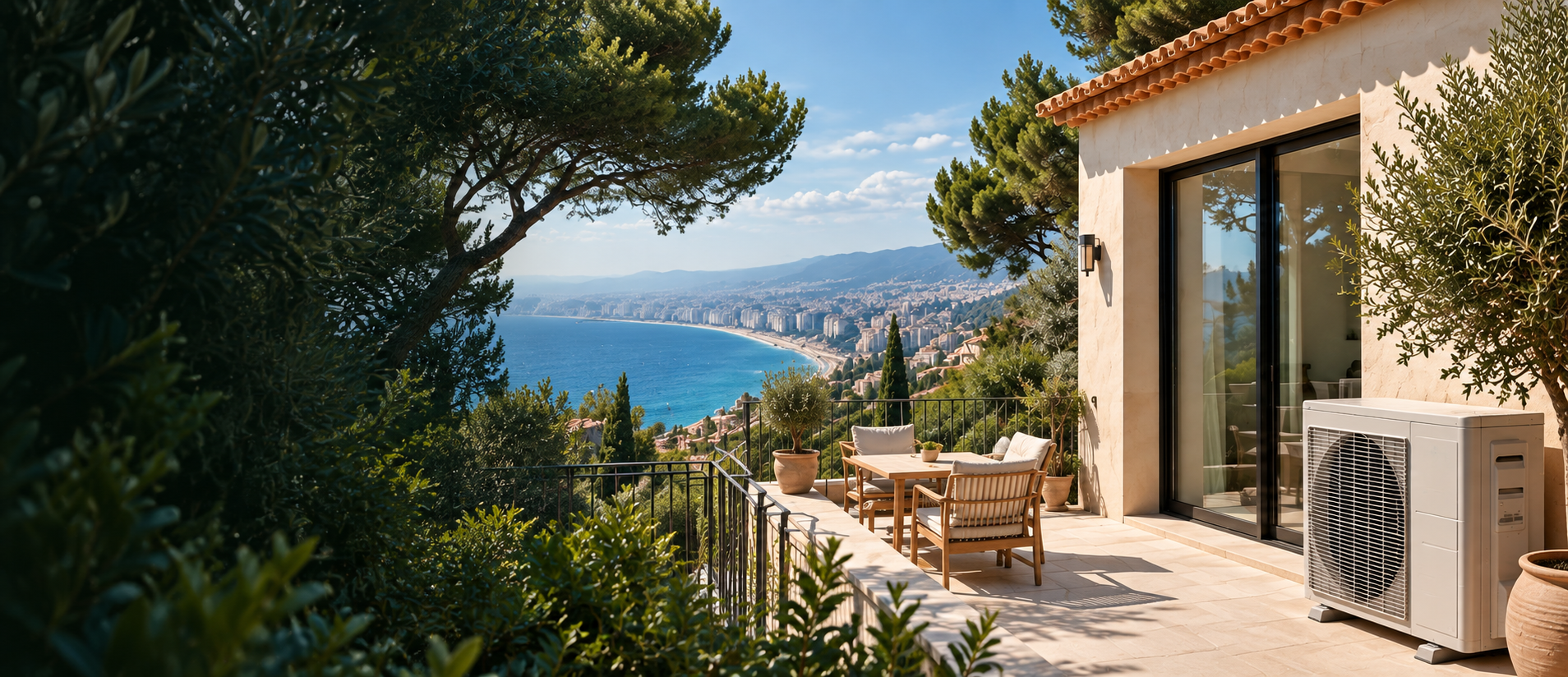 Villa contemporaine sur la Côte d’Azur avec terrasse et pompe à chaleur